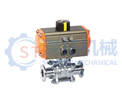 衛生級三片式氣動快裝球閥